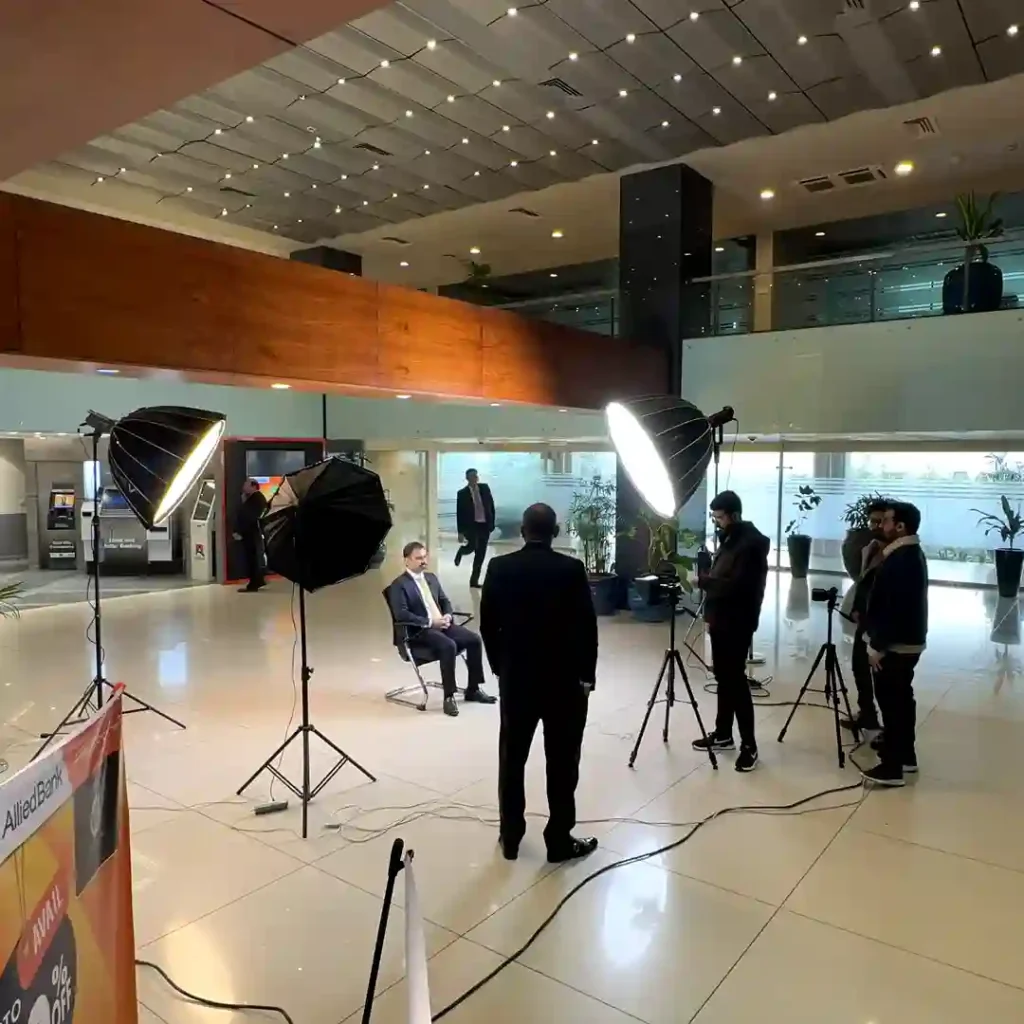 creative engine allied bank corporate video production shoot behind the scenes