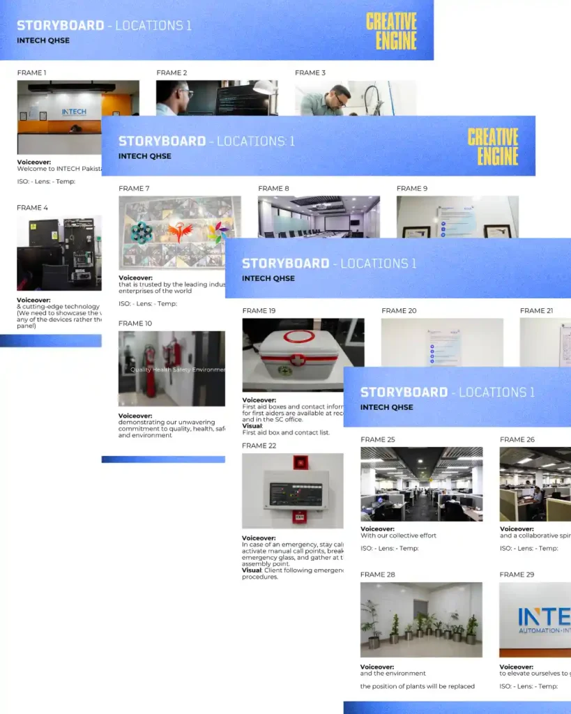 intech pre production of safety video by creative engine